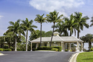 Guard entrance to gated community in Naples, South Florida