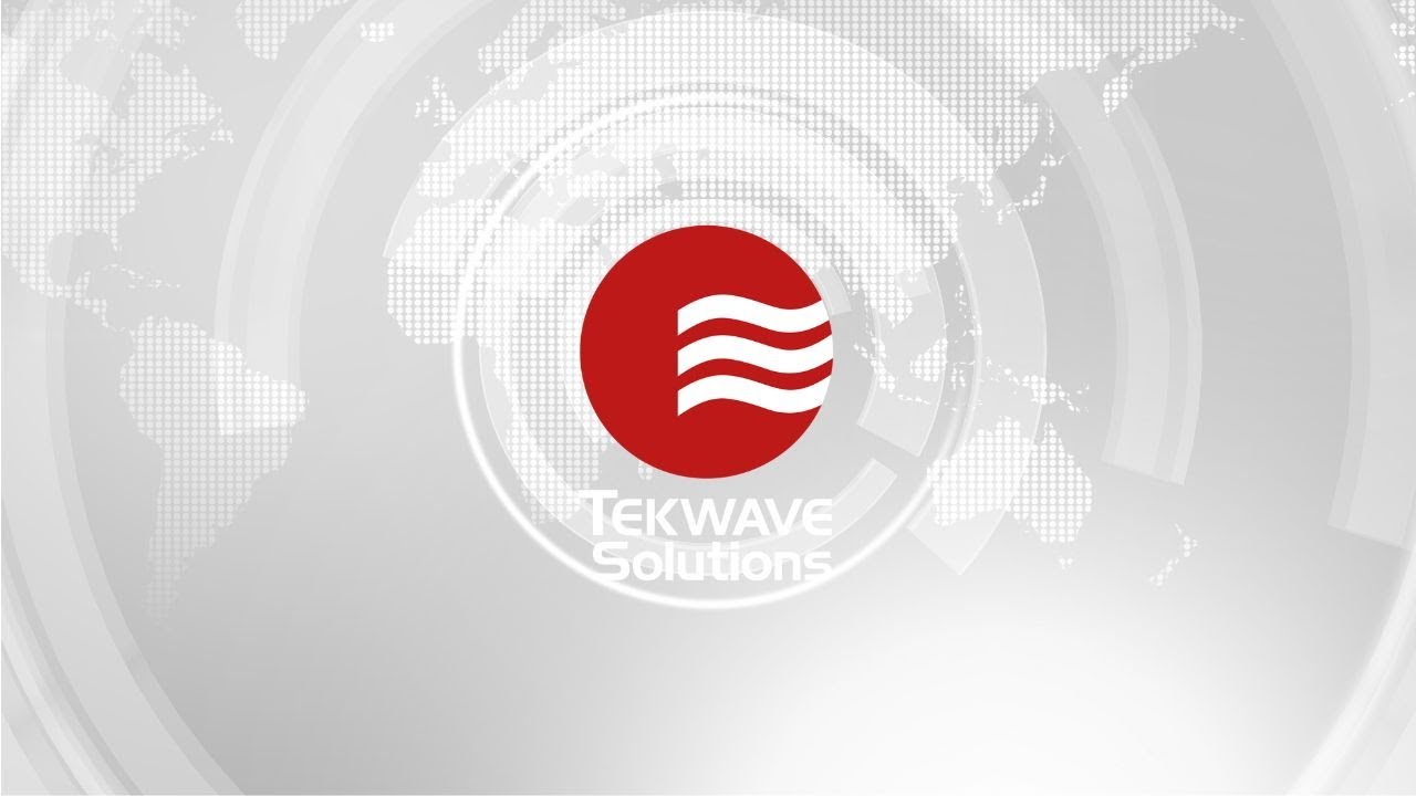 Round Red TEKWave Logo with 3 Wavy White Lines thru half of the Circle