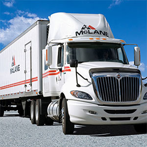 McLane logistics truck representing TEKWave’s access and security solutions for logistics facilities.